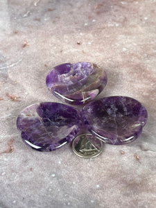 Amethyst heart worry stone