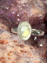 Load image into Gallery viewer, faceted rainbow moonstone ring size 9
