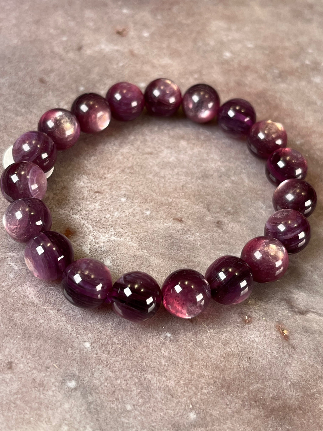 Gem lepidolite bracelet 10mm