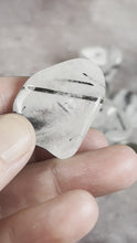 Load and play video in Gallery viewer, Tumbled black tourmalinated quartz
