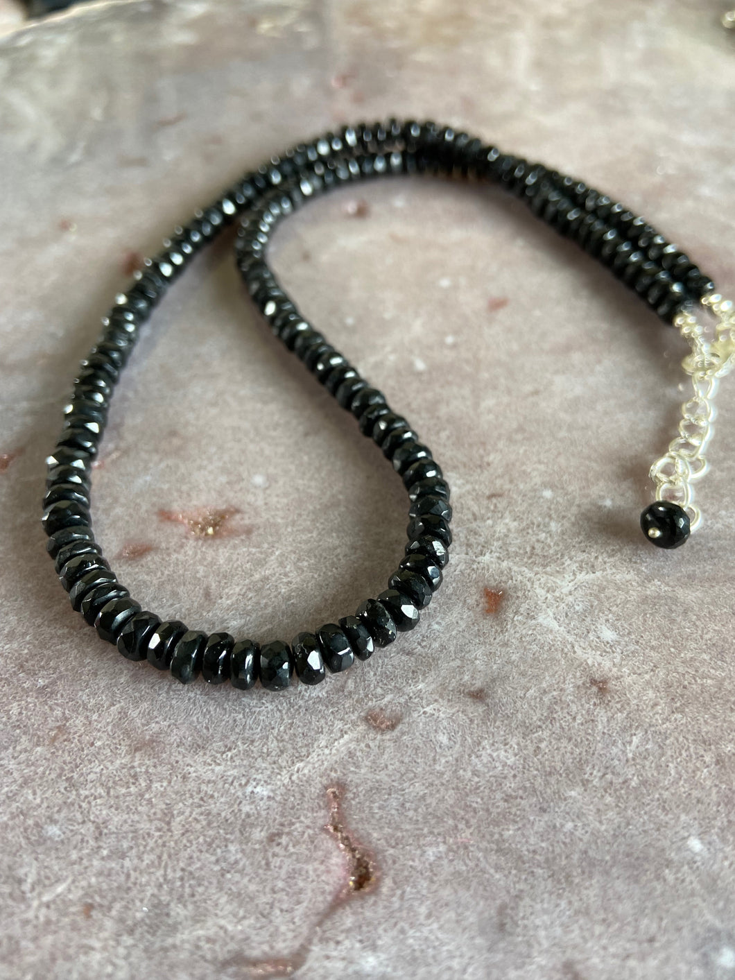 Black tourmaline strand neckalce