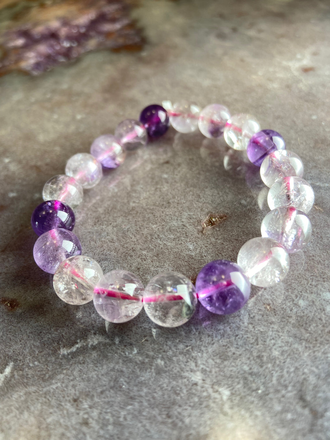 Amethyst and quartz bracelet