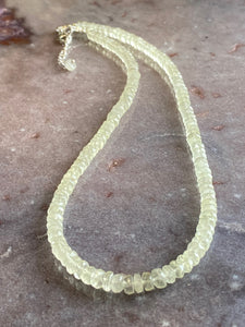 Libyan desert glass necklace 3 faceted