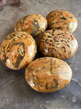 Load image into Gallery viewer, Red Graphic Feldspar palm stone

