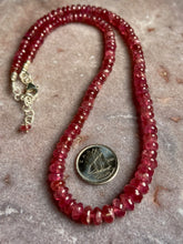 Load image into Gallery viewer, Pink Tourmaline smooth rondelle strand necklace
