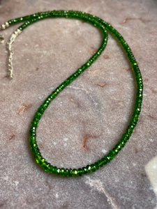 Chrome Diopside faceted strand necklace