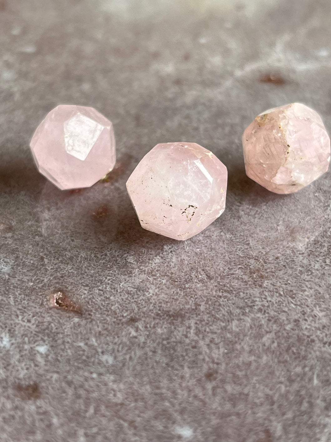 Morganite facet sphere