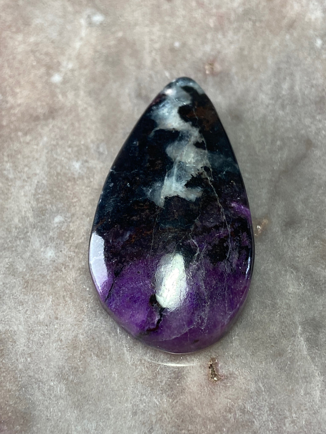 Sugilite pendant drilled 12