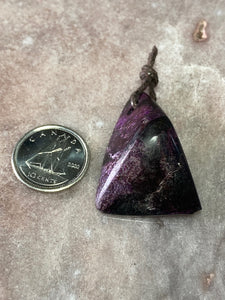 Sugilite pendant drilled 8