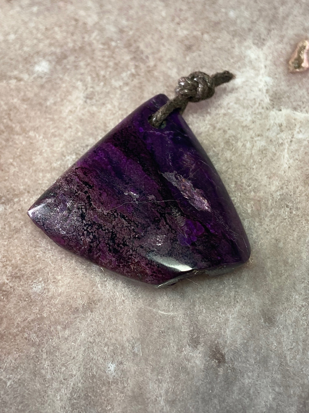 Sugilite pendant drilled 7