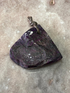 Sugilite pendant drilled 7