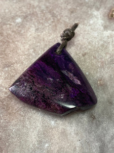 Sugilite pendant drilled 7