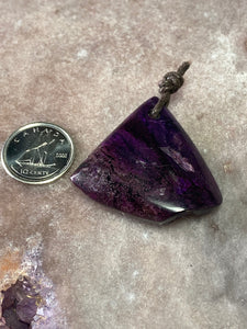 Sugilite pendant drilled 7